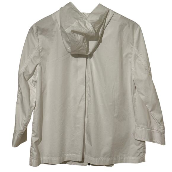 Coldwater Creek Size Medium White Lightweight Zip Up Jacket with Hood - Picture 5 of 7